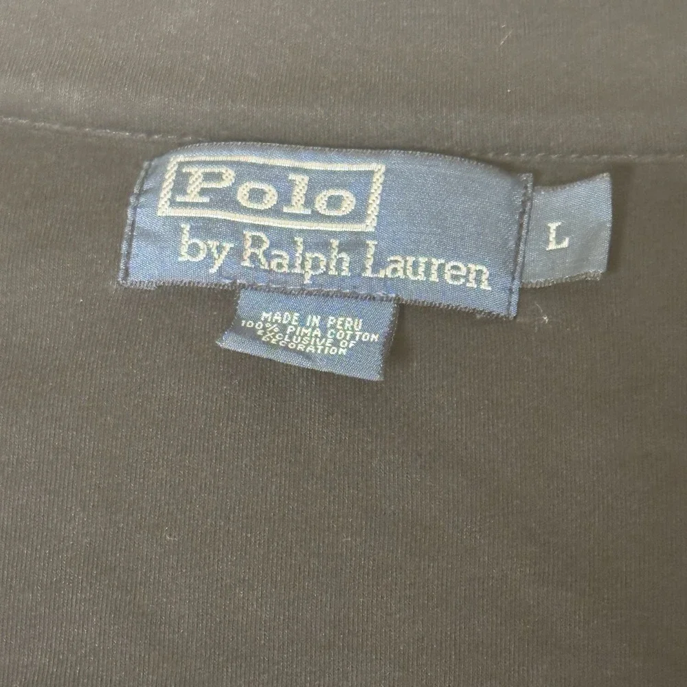 Polo Ralph Lauren 1/4 Zip Pullover Men's XL Black Pima Cotton Lightweight